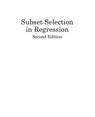 خرید و دانلود نسخه کامل کتاب Subset selection in regression