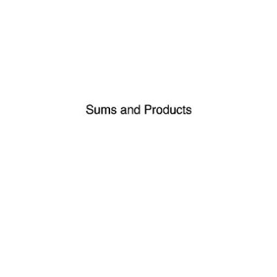 خرید و دانلود نسخه کامل کتاب Sums and Products