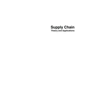 خرید و دانلود نسخه کامل کتاب Supply Chain: Theory and Applications
