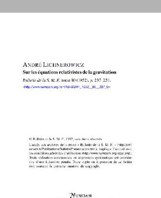 خرید و دانلود نسخه کامل کتاب Sur les equations relativistes de la gravitation