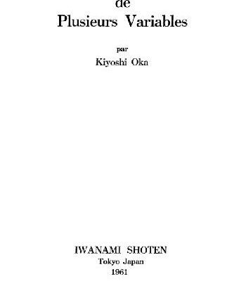 خرید و دانلود نسخه کامل کتاب Sur les fonctions analytiques de plusieurs variables (des articles)