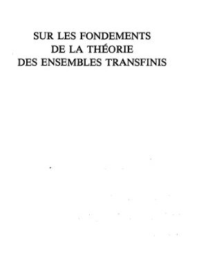 خرید و دانلود نسخه کامل کتاب Sur les fondements de la theorie des ensembles transfinis