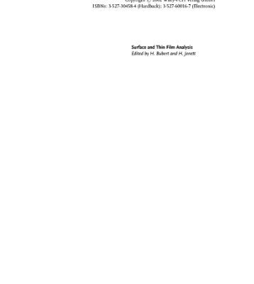 خرید و دانلود نسخه کامل کتاب Surface and Thin Film Analysis