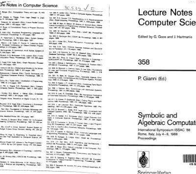 خرید و دانلود نسخه کامل کتاب Symbolic and Algebraic Computation: International Symposium ISSAC ’88 Rome, Italy, July 4–8, 1988 Proceedings