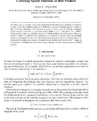 خرید و دانلود نسخه کامل کتاب Symbolic evaluation of indefinite integrals containing special functions