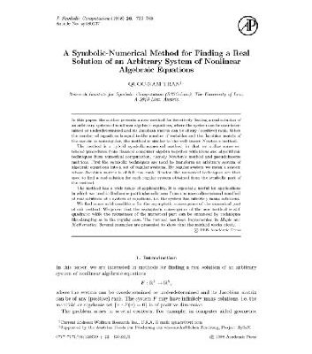 خرید و دانلود نسخه کامل کتاب Symbolic-numerical solution of real algebraic equations