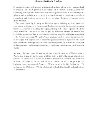 خرید و دانلود نسخه کامل کتاب Symmetrization in Analysis
