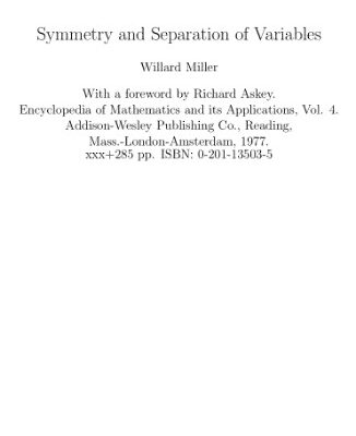 خرید و دانلود نسخه کامل کتاب Symmetry and Separation of Variables