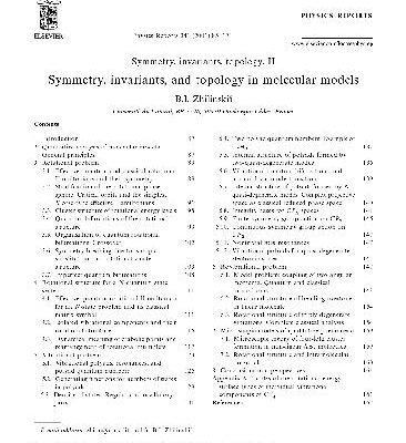 خرید و دانلود نسخه کامل کتاب Symmetry, Invariants, And Topology In Molecular Models PHYSICS REPORT