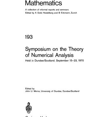 خرید و دانلود نسخه کامل کتاب Symposium on the Theory of Numerical Analysis