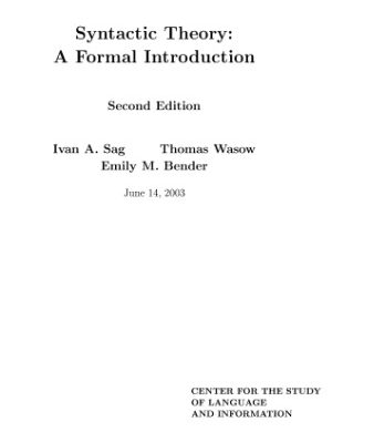 خرید و دانلود نسخه کامل کتاب Syntactic theory: a formal introduction