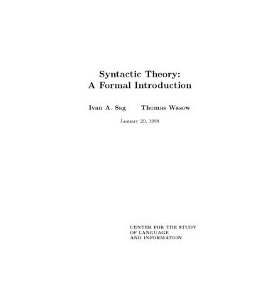 خرید و دانلود نسخه کامل کتاب Syntactic theory: a formal introduction