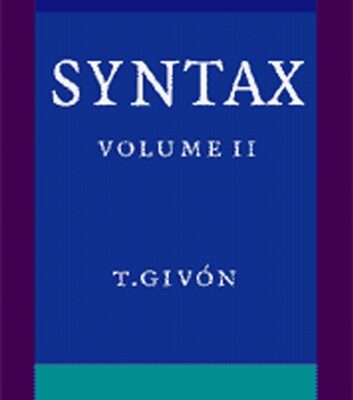 خرید و دانلود نسخه کامل کتاب Syntax: A Functional-typological Introduction: Volume II