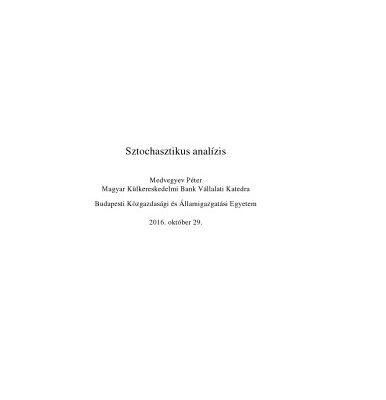 خرید و دانلود نسخه کامل کتاب Sztochasztikus analízis
