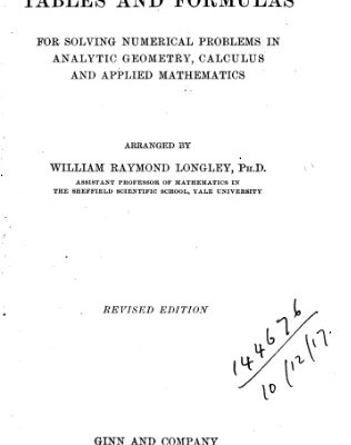 خرید و دانلود نسخه کامل کتاب Tables and formulas for solving numerical problems