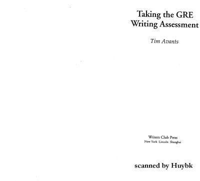 خرید و دانلود نسخه کامل کتاب Taking the Gre Writing Assessment