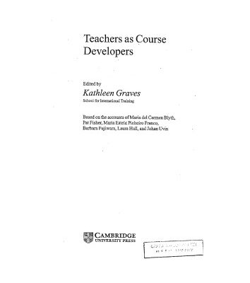 خرید و دانلود نسخه کامل کتاب Teachers as Course Developers (Cambridge Language Education)