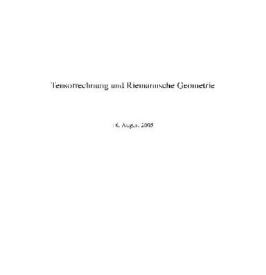 خرید و دانلود نسخه کامل کتاب Tensorrechnung und Riemannsche Geometrie 001