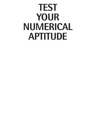 خرید و دانلود نسخه کامل کتاب Test Your Numerical Aptitude: How to Assess Your Numeracy Skills and Plan Your Career