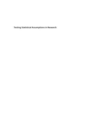 خرید و دانلود نسخه کامل کتاب Testing Statistical Assumptions in Research
