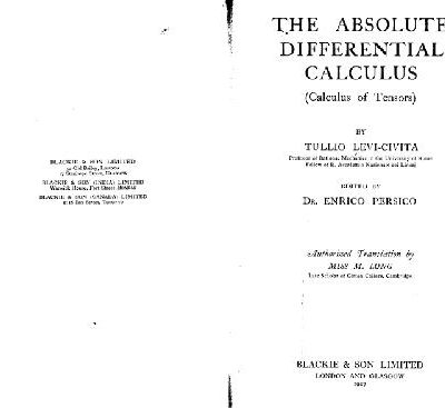 خرید و دانلود نسخه کامل کتاب The Absolute Differential Calculus (Calculus of Tensors)