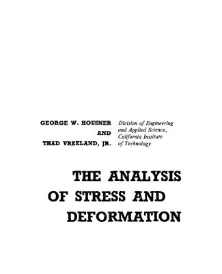 خرید و دانلود نسخه کامل کتاب The analysis of stress and deformation