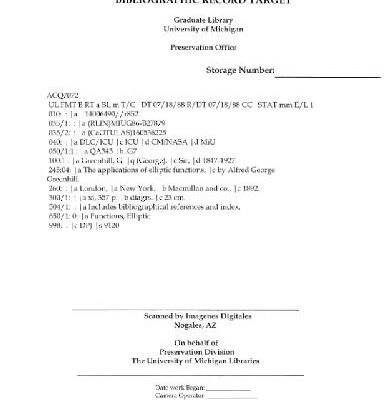 خرید و دانلود نسخه کامل کتاب The applications of elliptic functions,