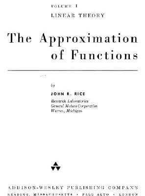 خرید و دانلود نسخه کامل کتاب The approximation of functions. Linear theory
