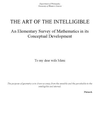 خرید و دانلود نسخه کامل کتاب The Art of the Intelligible (survey of mathematics in its conceptual development)
