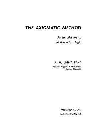 خرید و دانلود نسخه کامل کتاب The Axiomatic Method: An Introduction to Mathematical Logic