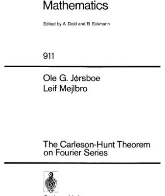 خرید و دانلود نسخه کامل کتاب The Carleson-Hunt theorem on Fourier series