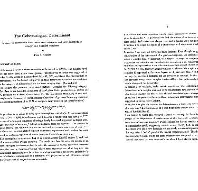 خرید و دانلود نسخه کامل کتاب The cohomological determinant (unpublished preprint)