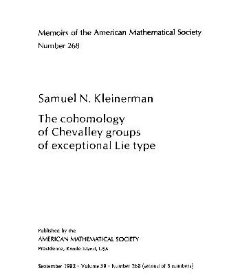 خرید و دانلود نسخه کامل کتاب The cohomology of Chevalley groups of exceptional Lie type