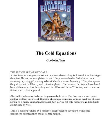 خرید و دانلود نسخه کامل کتاب The Cold Equations