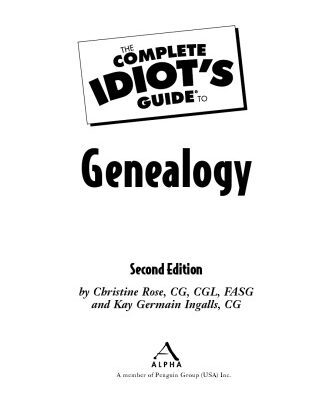 خرید و دانلود نسخه کامل کتاب The Complete Idiot’s Guide to Genealogy, 2nd Edition