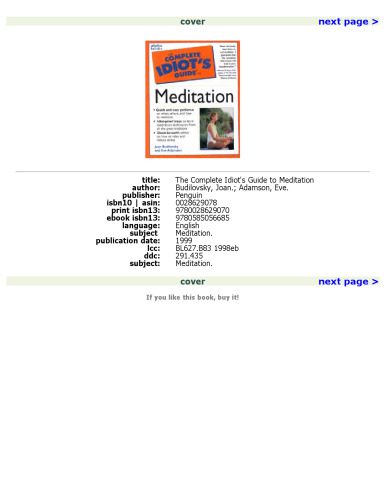 خرید و دانلود نسخه کامل کتاب The Complete Idiot’s Guide to Meditation_68b463fa287e3.jpeg خرید و دانلود نسخه کامل کتاب The Complete Idiot’s Guide to Meditation