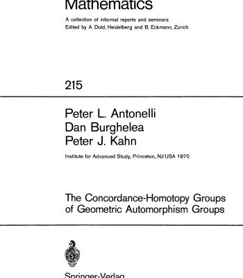 خرید و دانلود نسخه کامل کتاب The Concordance-Homotopy Groups of Geometric Automorphism Groups