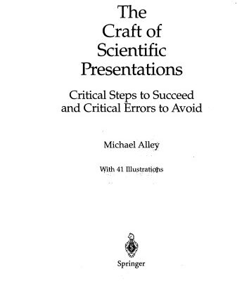 خرید و دانلود نسخه کامل کتاب The craft of scientific presentations: critical steps to succeed and critical errors to avoid