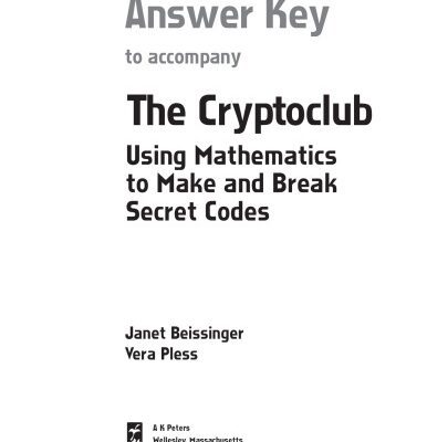 خرید و دانلود نسخه کامل کتاب The Cryptoclub Solutions Manuel