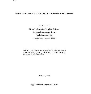 خرید و دانلود نسخه کامل کتاب The differential Geometry of parametric primitives