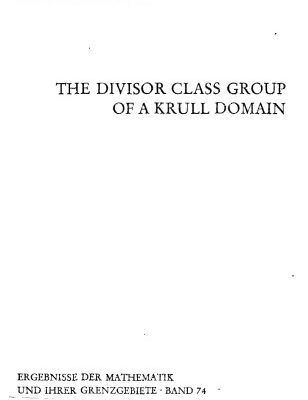 خرید و دانلود نسخه کامل کتاب The Divisor Class Group of a Krull Domain