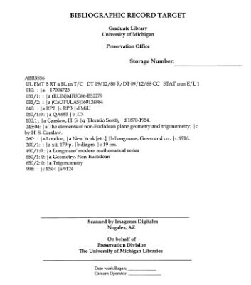 خرید و دانلود نسخه کامل کتاب The elements of non-Euclidean plane geometry and trigonometry