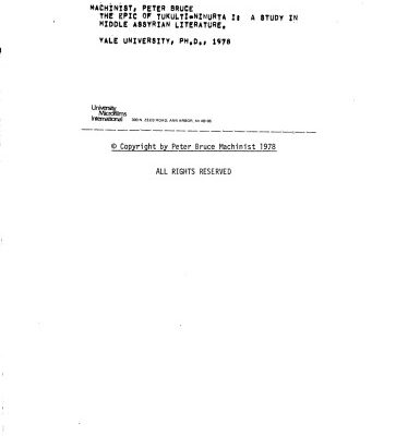 خرید و دانلود نسخه کامل کتاب The Epic of Tukulti-Ninurta I A Study in Middle Assyrian Literature