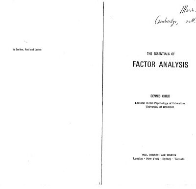 خرید و دانلود نسخه کامل کتاب The Essentials of Factor Analysis