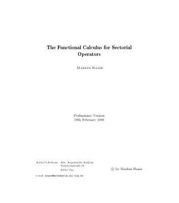 خرید و دانلود نسخه کامل کتاب The Functional Calculus for Sectorial Operators
