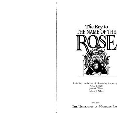 خرید و دانلود نسخه کامل کتاب The Key to The Name of the Rose: Including Translations of All Non-English Passages (Ann Arbor Paperbacks)