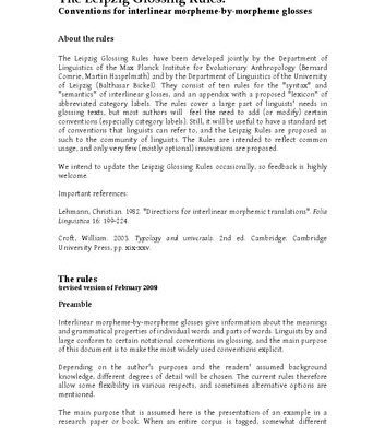خرید و دانلود نسخه کامل کتاب The Leipzig Glossing Rules: Conventions for interlinear morpheme-by-morpheme glosses