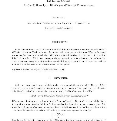 خرید و دانلود نسخه کامل کتاب The Lifting Scheme A New Philosophy in Biorthogonal Wavelet Constructions