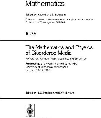 خرید و دانلود نسخه کامل کتاب The Mathematics and Physics of Disordered Media: Percolation, Random Walk, Modeling, and Simulation
