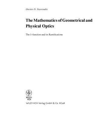 خرید و دانلود نسخه کامل کتاب The Mathematics Of Geometrical And Physical Optics